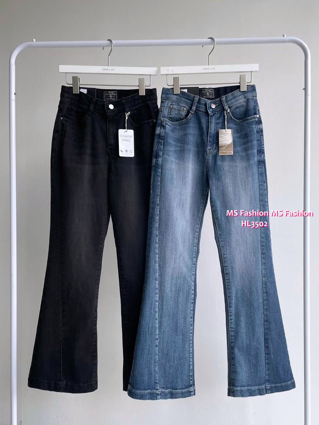 HL3502 韓國🍂Howluk秋版拼接喇叭牛