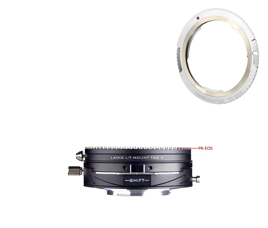 LAINA Lens Mount Double Adapter, Pentax K Mount (PK) Lens And Canon EOS (EF / EF-S) D/SLR Lens To Leica L-Mount Alliance (TL/SL) Mirrorless Cameras Tilt & Shift II 移軸、平移金屬接環