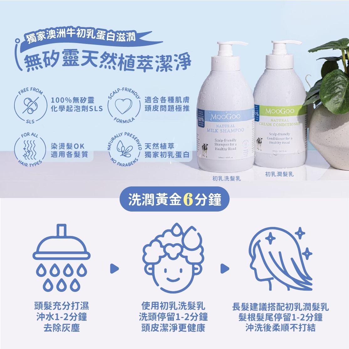 【預訂】澳洲 Moogoo 天然植粹無矽靈頭髮護理系列 1L