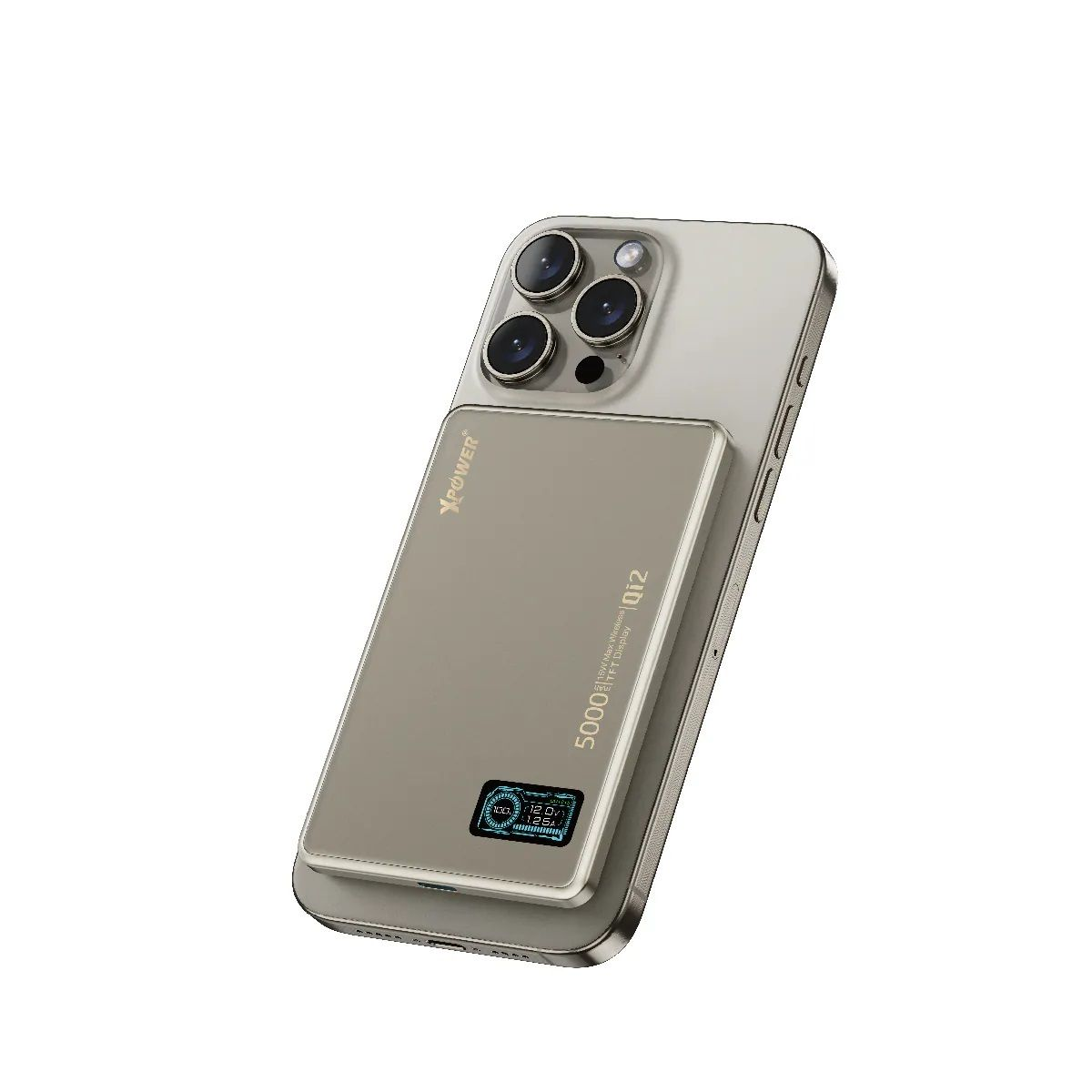 (3C可追溯二維碼)XPower MagDigita5 彩屏顯示磨沙玻璃外殼 5000mAh PD3.0+QI2 磁吸移動電源 XP-MAGDIGITA5 CCC QR Code XPower MagDigita5 Color Screen Display Power Bank XP-MAGDIGITA5 