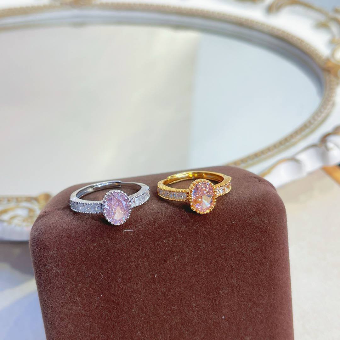 🆕轻奢粉钻椭圆戒指 🇨🇳