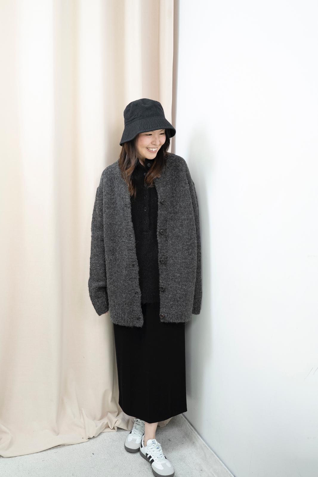 排扣造型大冷衫（灰色）