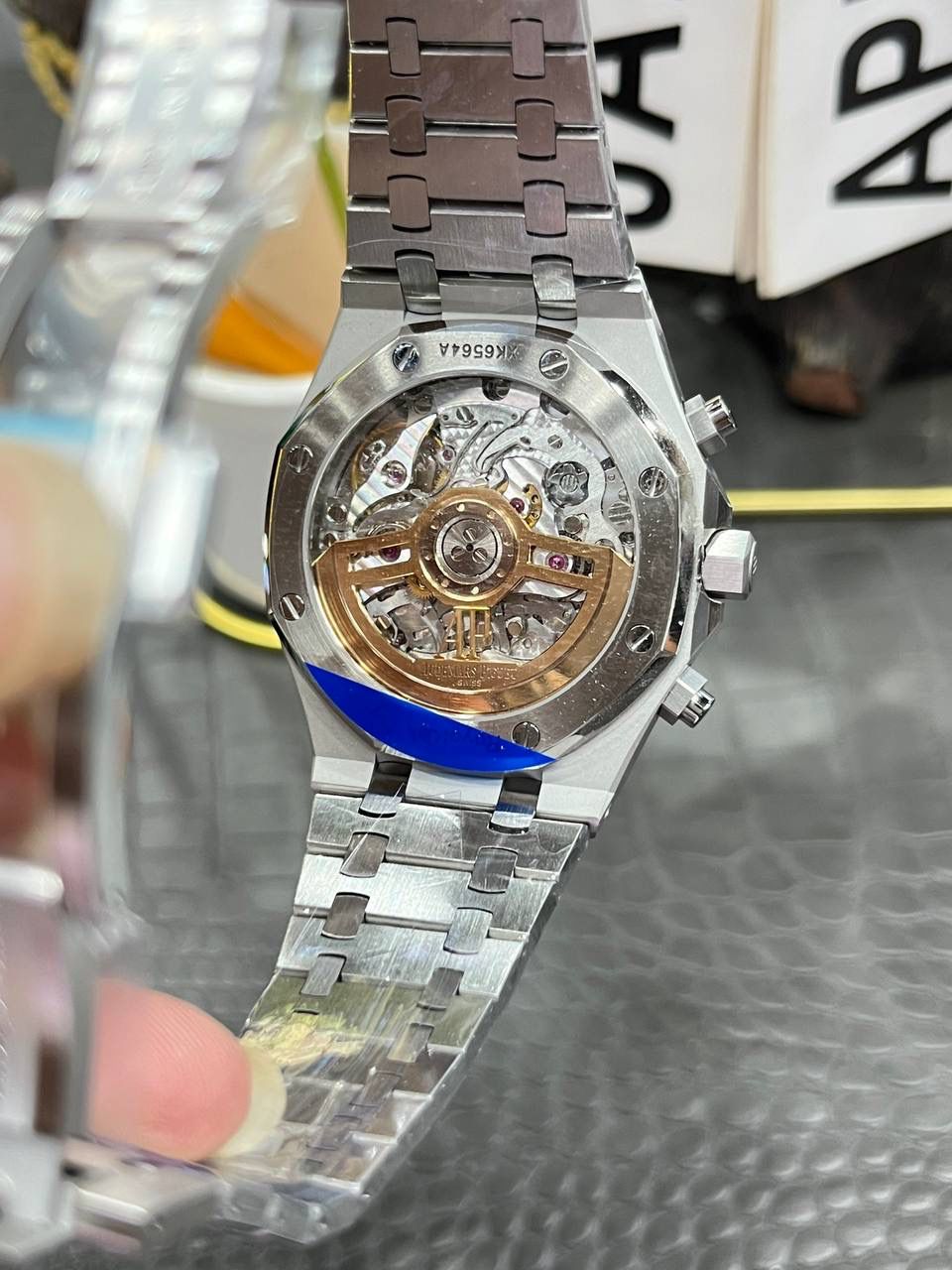 🚀爱彼皇家家橡树26240飞返计时全功能系列/41mm白钢蓝面/ 搭载原装开模定制Cal.4401全自动一体机械💯