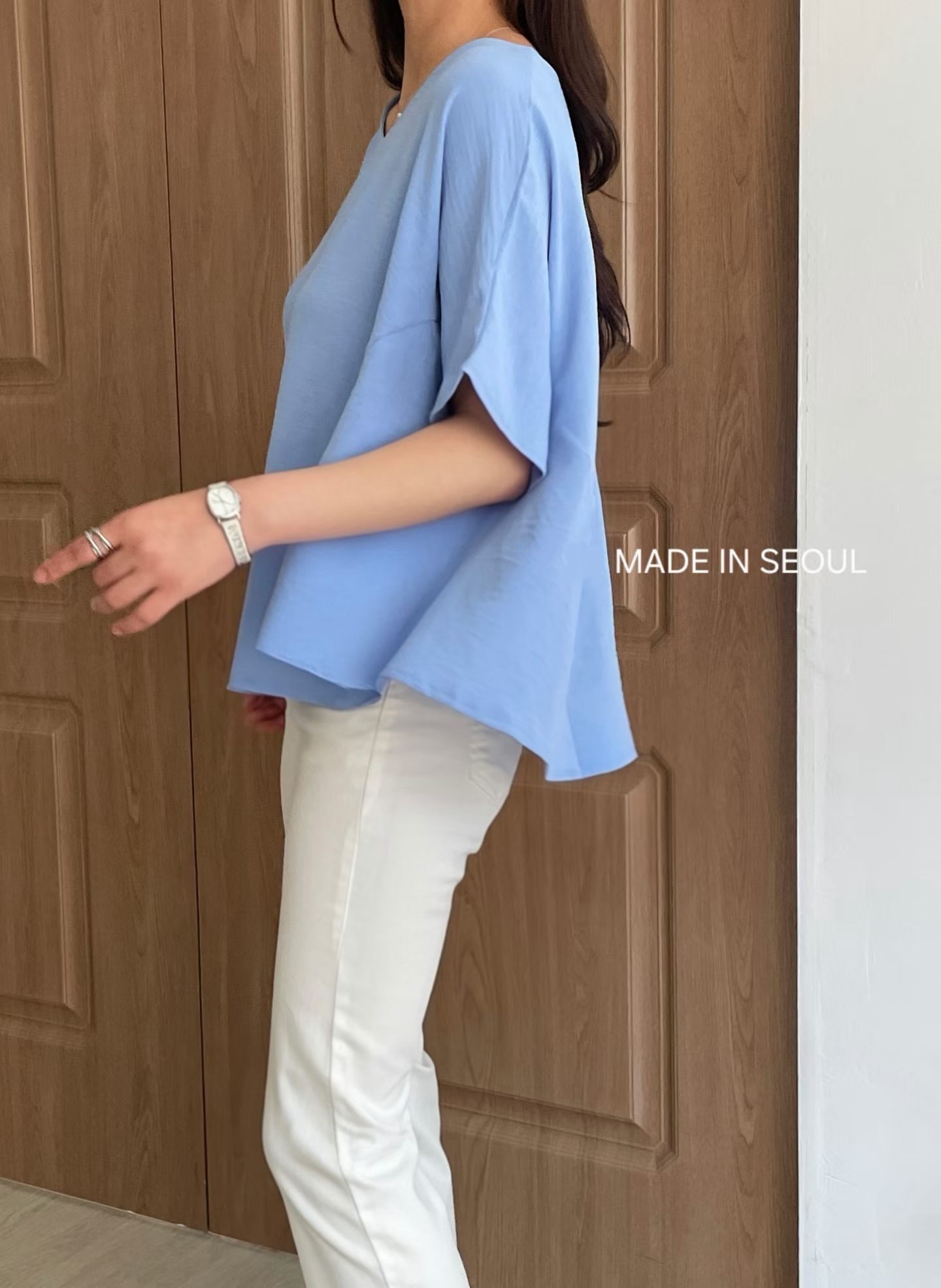 G6190 韓國🇰🇷淨色V領top