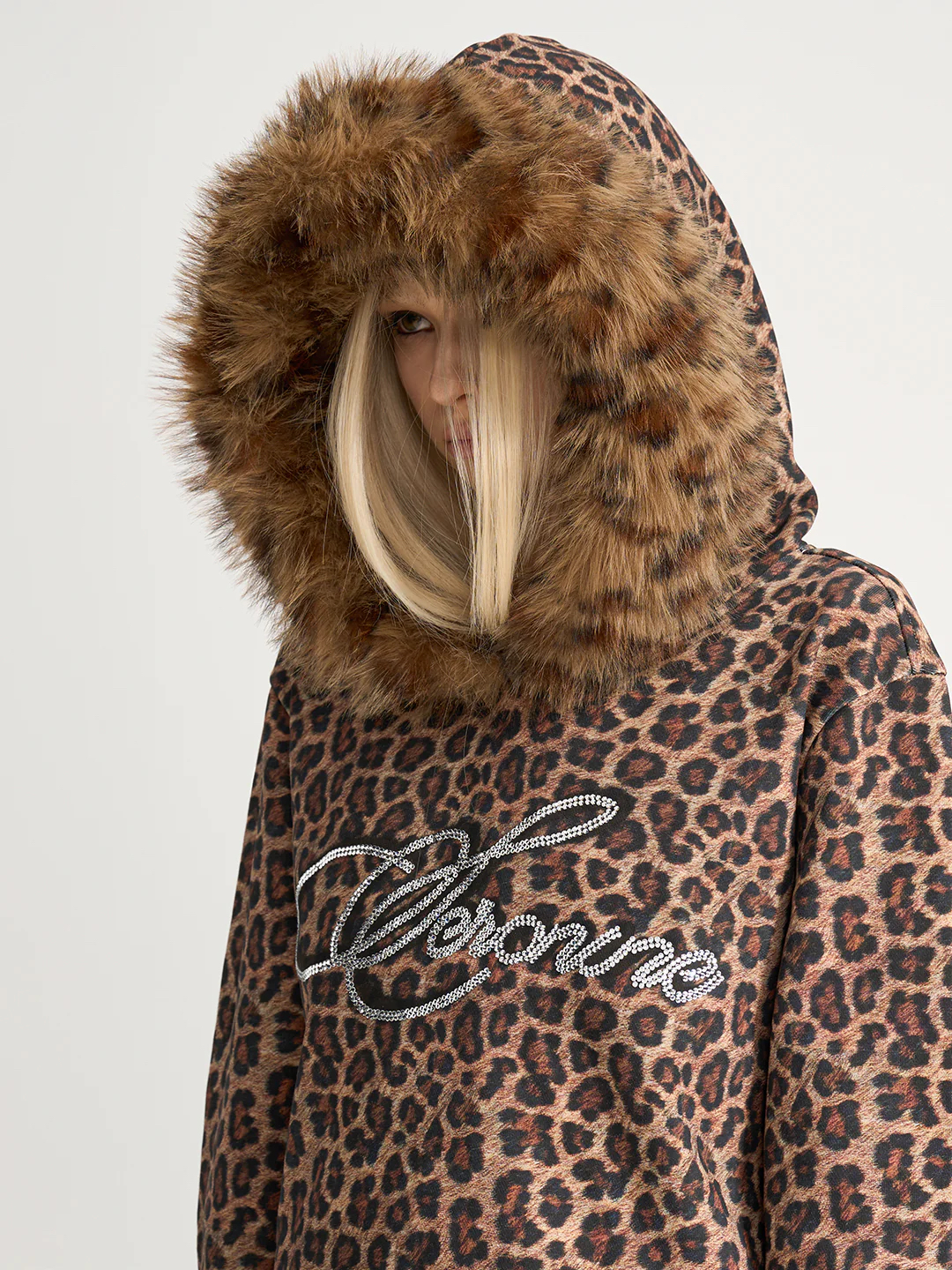 VAR-40｜PREDATOR LEOPARD · FAUX-FUR HOOD HOODIE