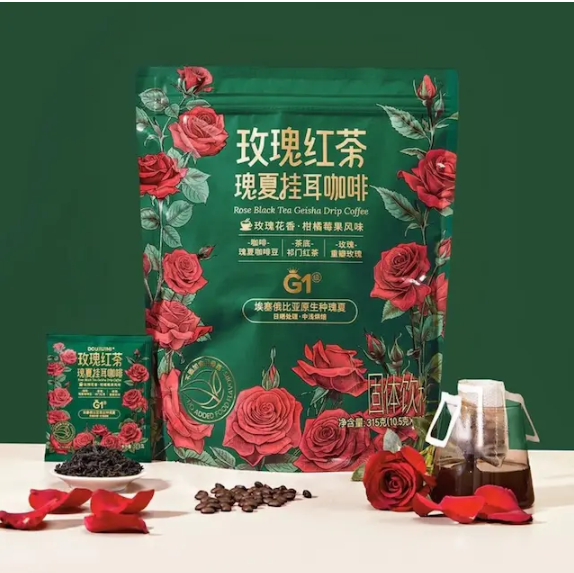 DOURUIMI 玫瑰紅茶瑰夏掛耳咖啡 315g (10.5g*30包) 平行進口