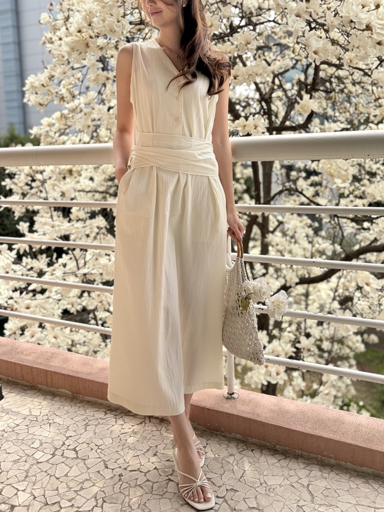 Arya Two-Way Textured Dress (Ivory)