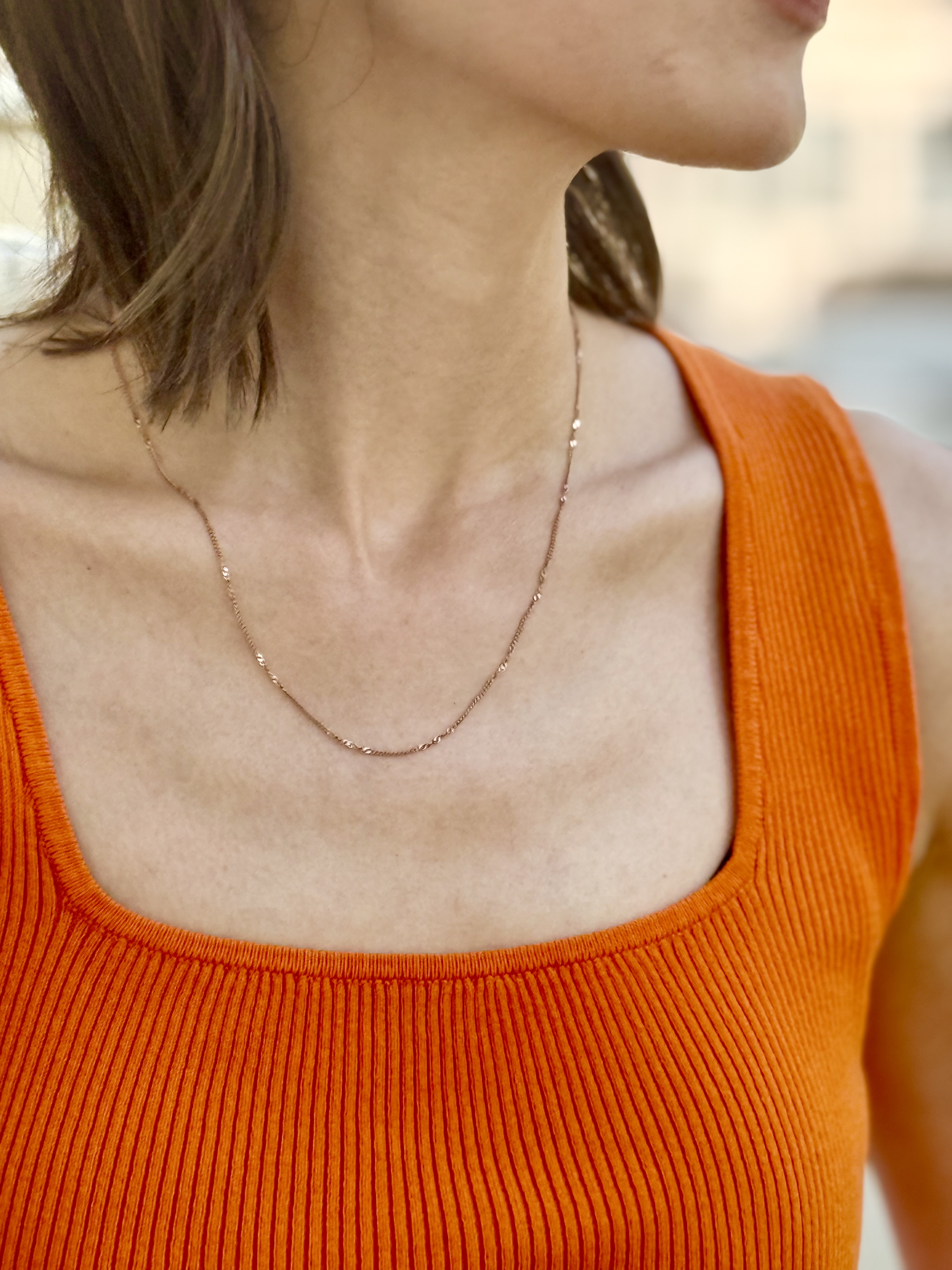 Rose twist stainless necklace