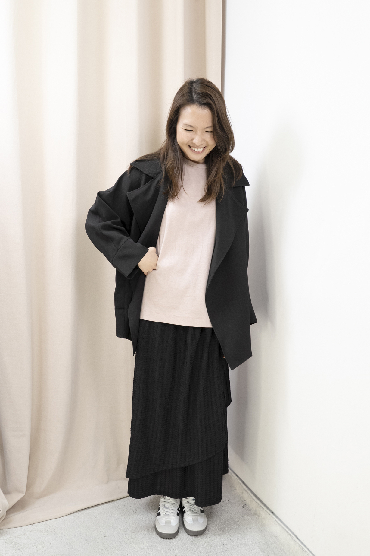 高質布紋理Top（玫紅色）