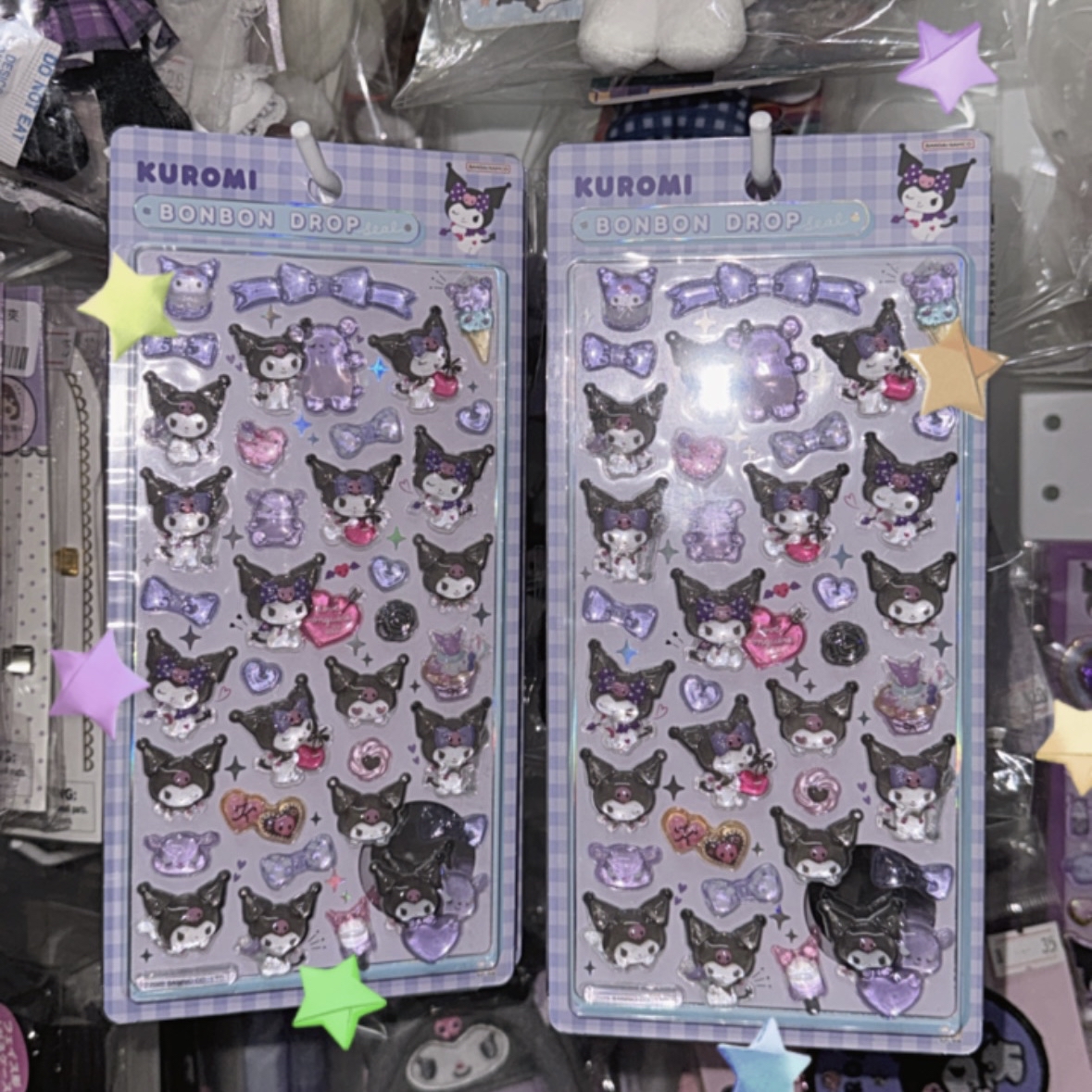 現貨｜日版 bonbon drop kuromi脹卜卜透色貼紙💜