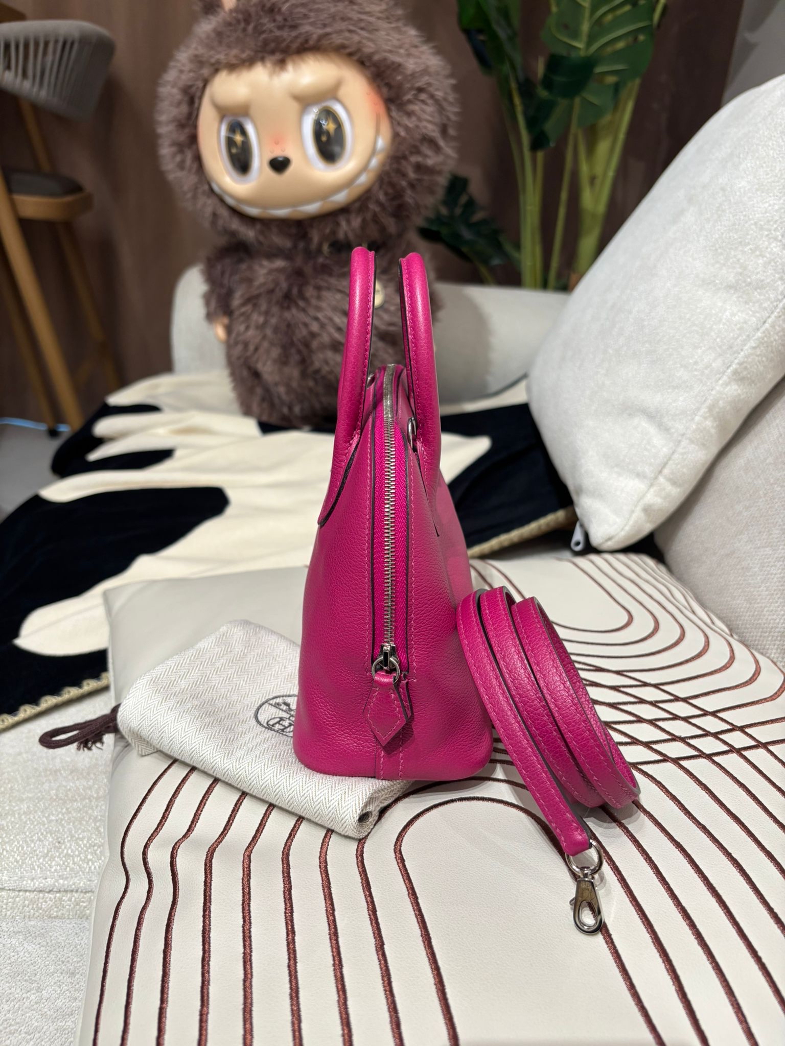 Hermes mini bolide,STAMP C ,L3 玫瑰紫色EverColor牛皮  100%Authentic ,95%new ✅收據✅strap ✅dust bag✅盒