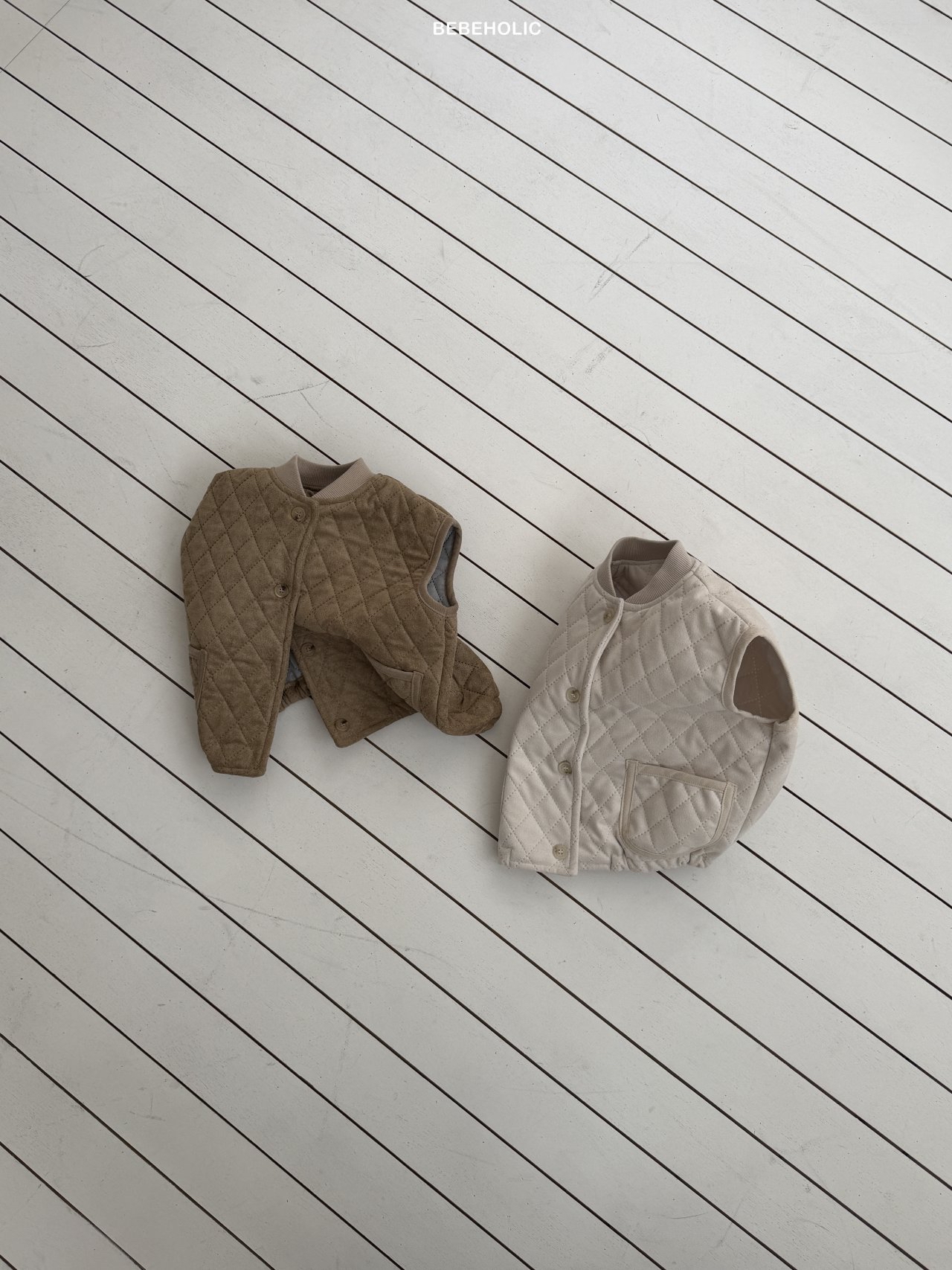 🌸預訂 韓國直送🌸🇰🇷BEBEHOLIC兩色口袋絎縫背心外套