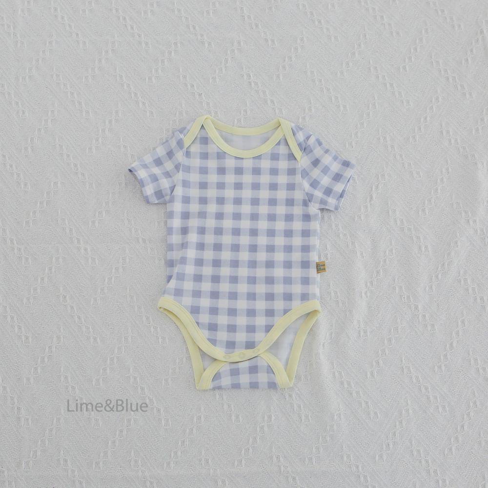 Summer Cracker Check Short-Sleeve Baby Suit