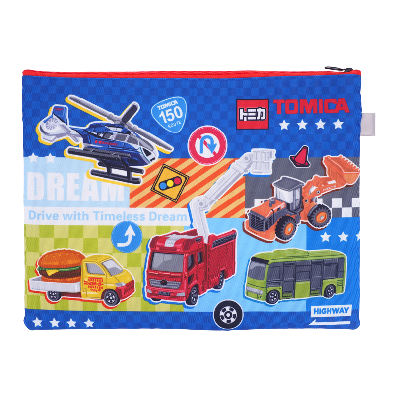 Tomica A4 3-Zipper Fabric Document Bag 布文件袋 (3拉鍊格)