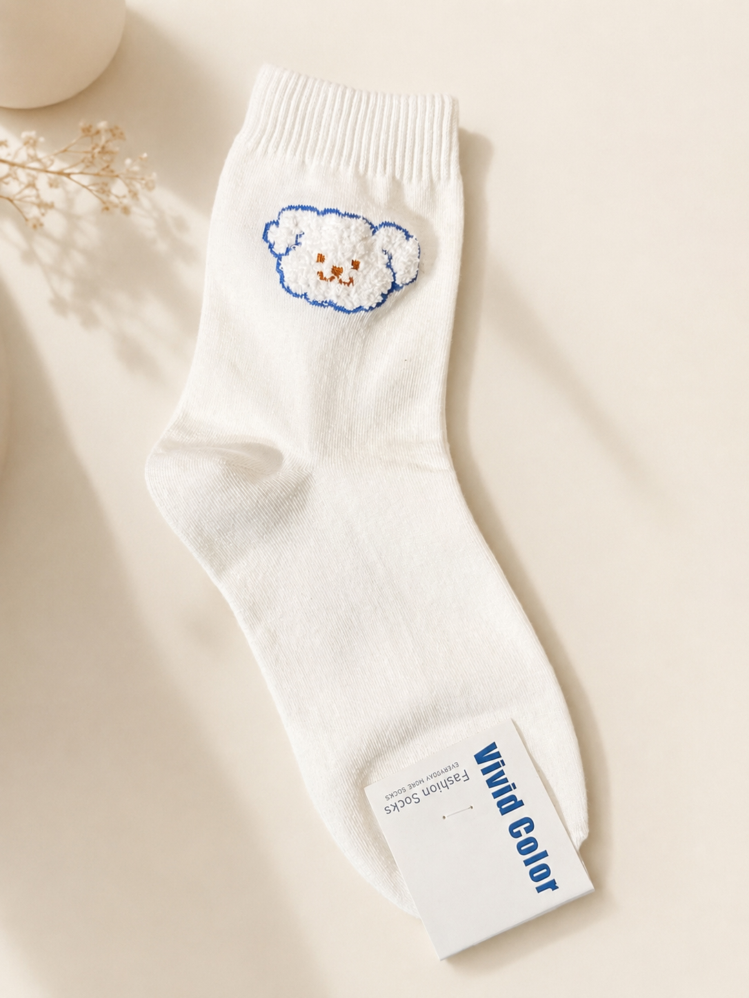 Korean Fluffy Poodle Mid Socks