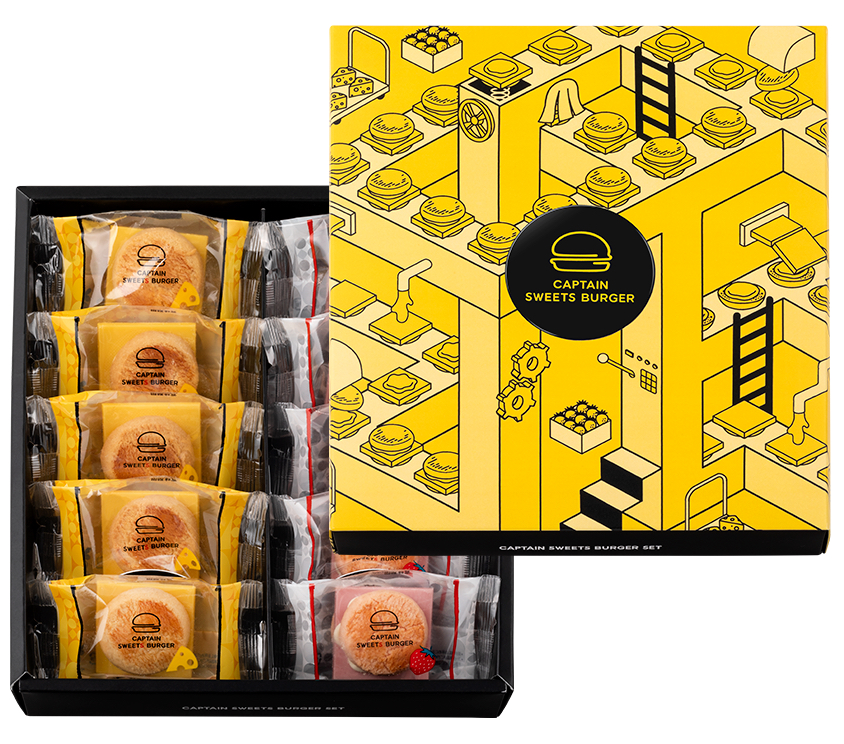 四月連線貨品 - 日本CAPTAIN SWEETS BURGER 芝士雙拼草莓朱古力漢堡