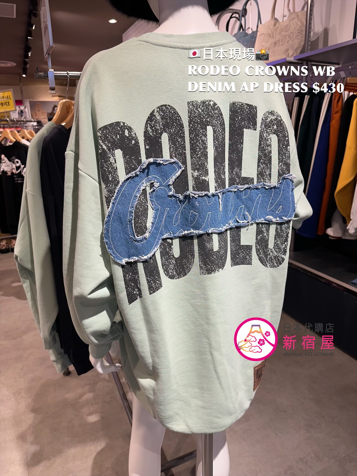 RODEO CROWNS WIDE BOWL DENIM APPLIQUÉ DRESS