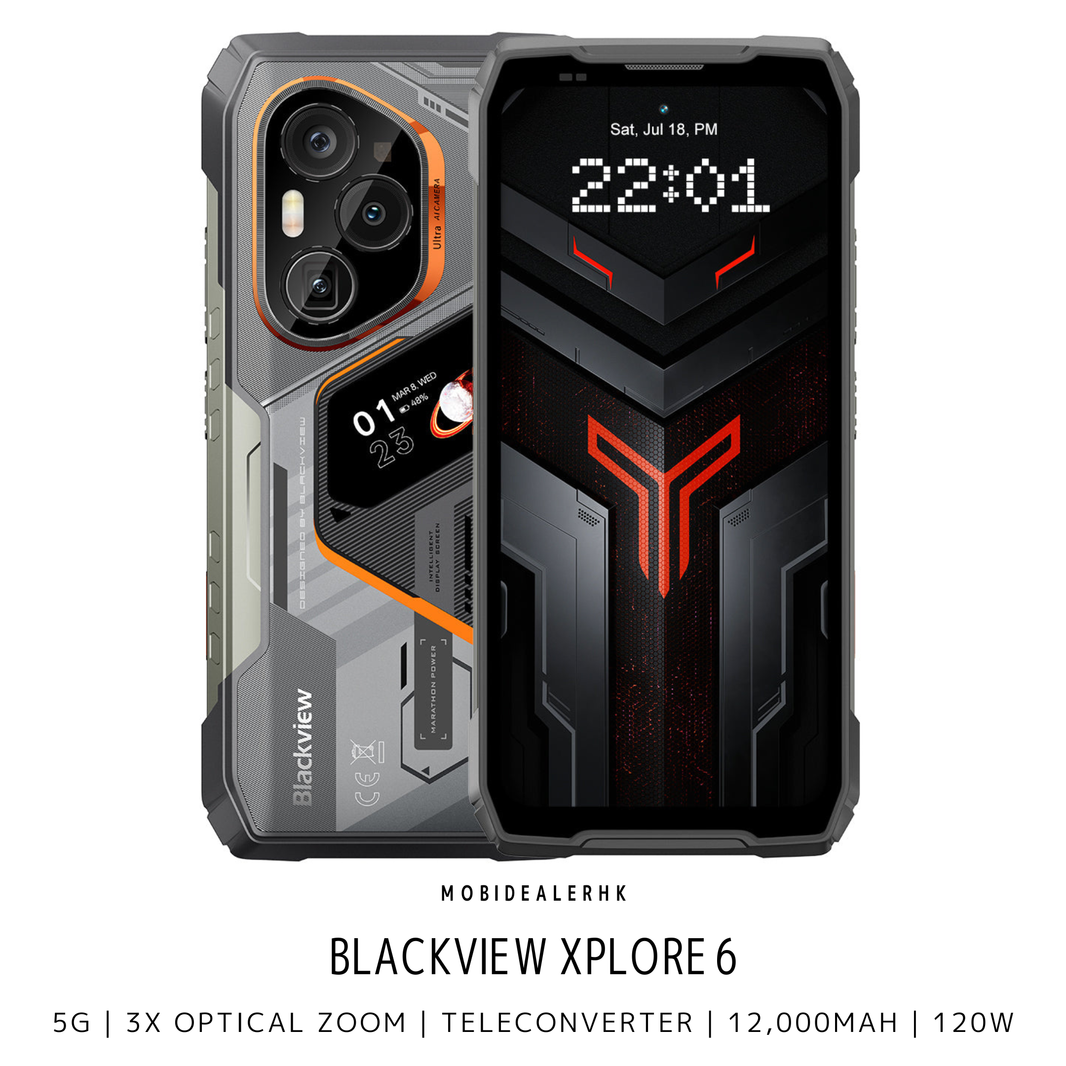 Blackview Xplore 6 | 5G | 三防手機 | 潛望式長焦鏡頭 | 附送增距鏡 | Dimensity 9400+ | 12,000mAh | 120W