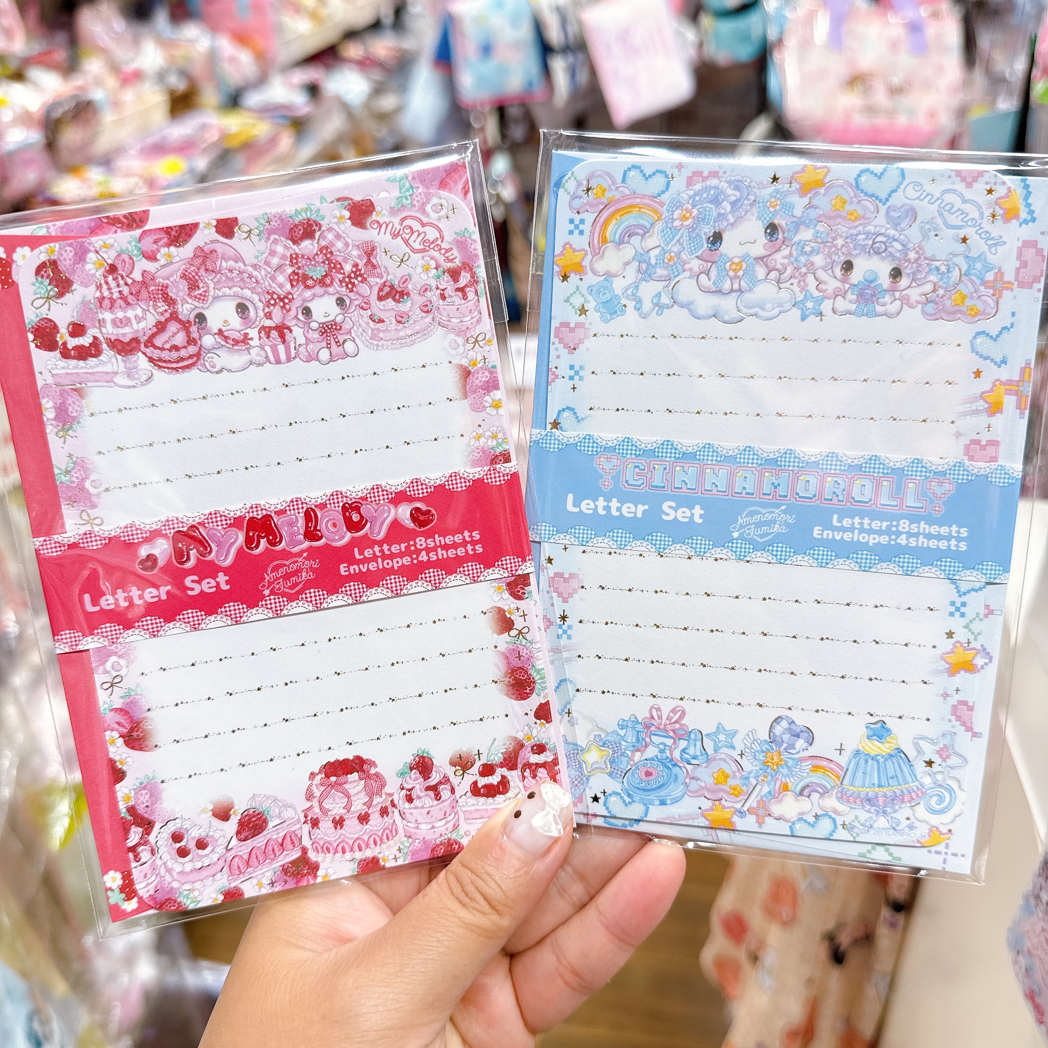 日本直送Sanrio聯成 Amenomori Fumika系列筆  信紙套裝 四色原子筆鉛芯筆 鎖匙扣