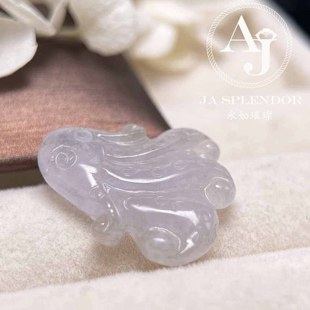 JN-3375 天然翡翠A玉-冰種八方來財八爪魚/章魚吊墜
