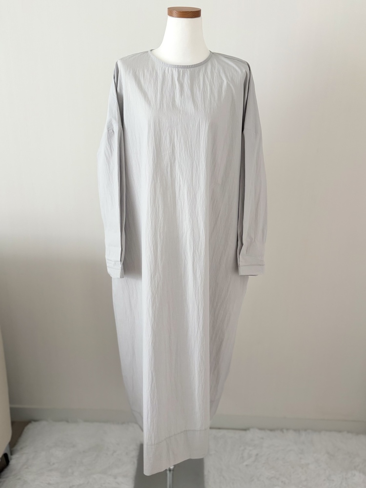 Wrap-Accent Dress (Misty Blue)