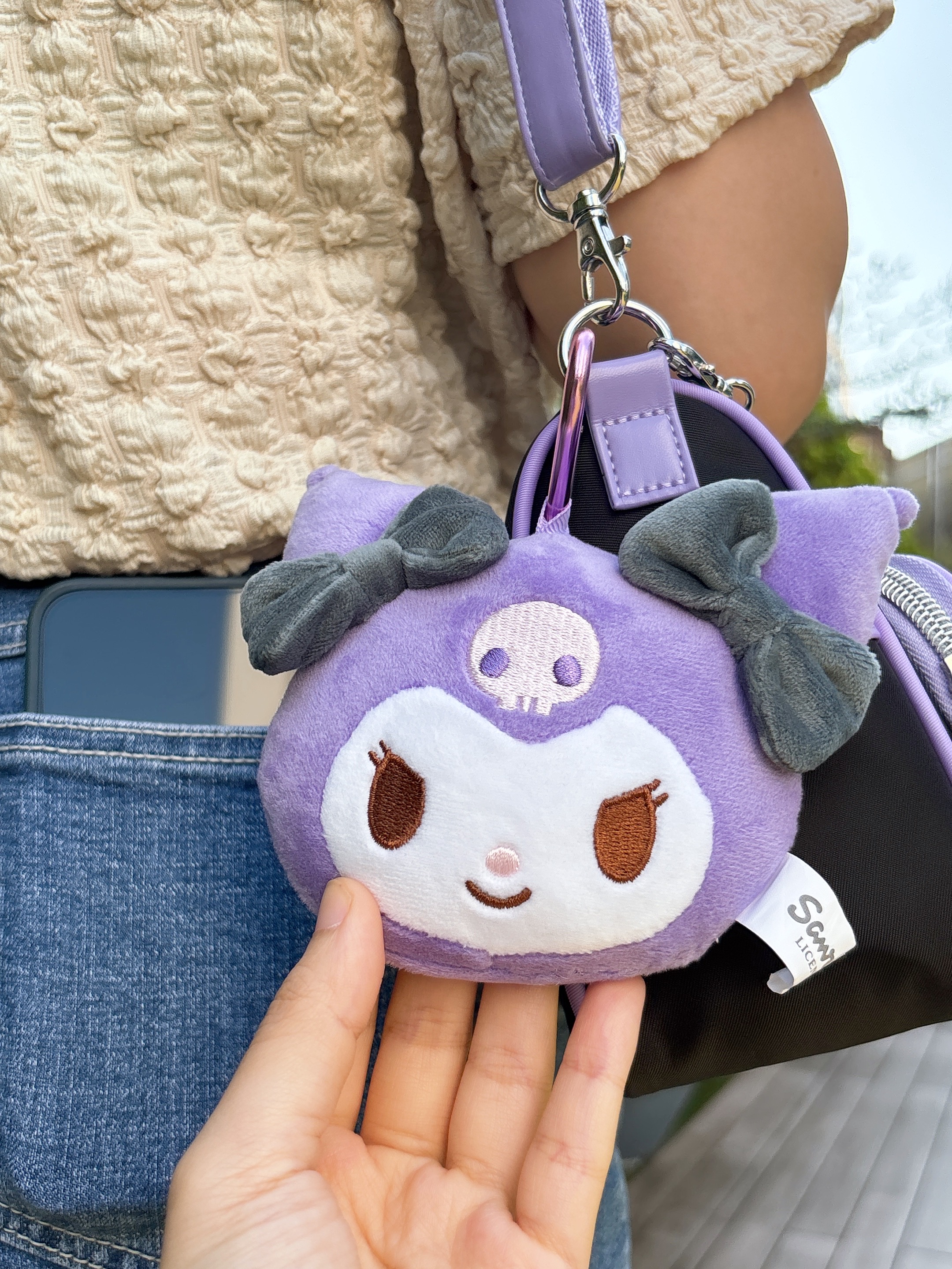 Kuromi Plush Mirror 毛公仔鏡連匙扣