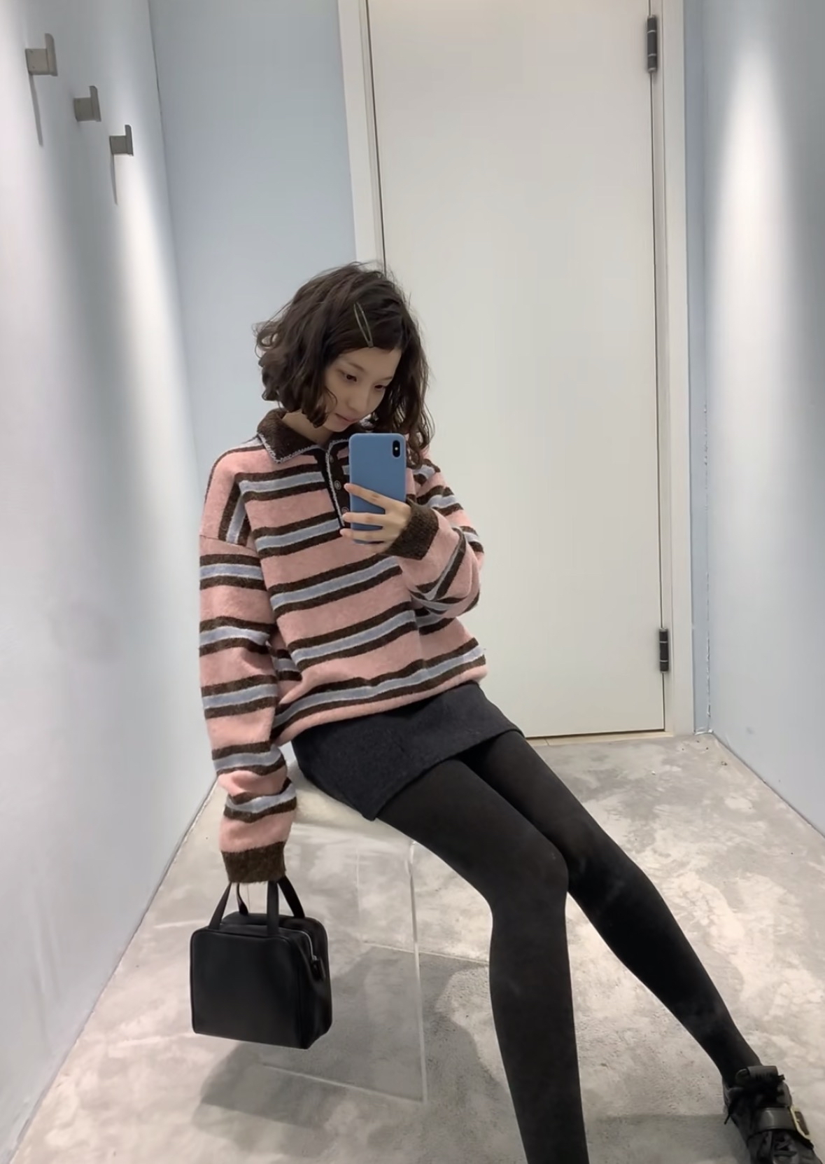 TP533复古条纹宽松卫衣