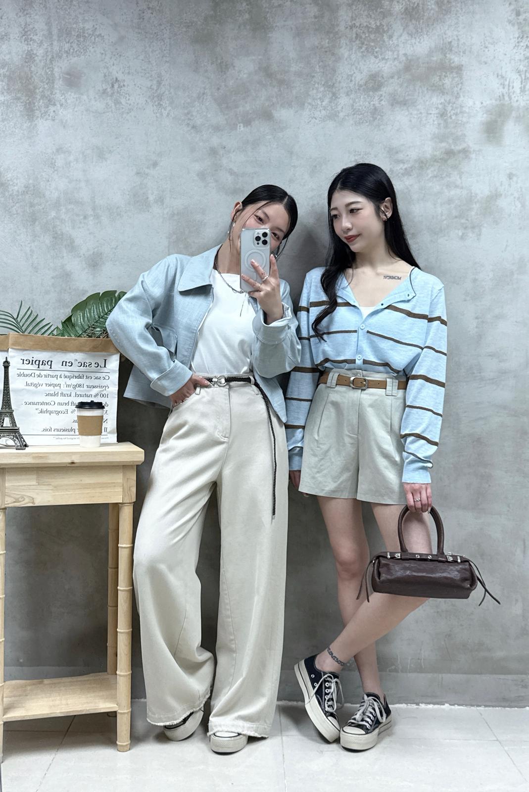 E07 雙袋棉麻外套