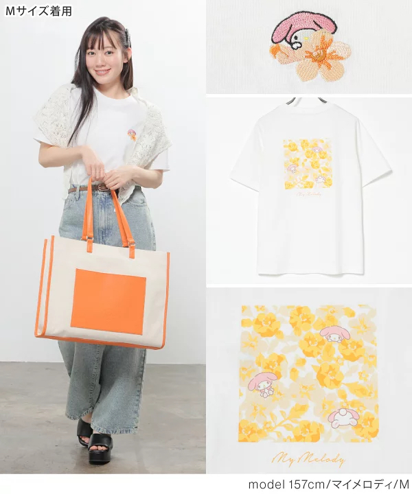 日本預訂📍日本Sanrio色彩花花圖案短袖Tee