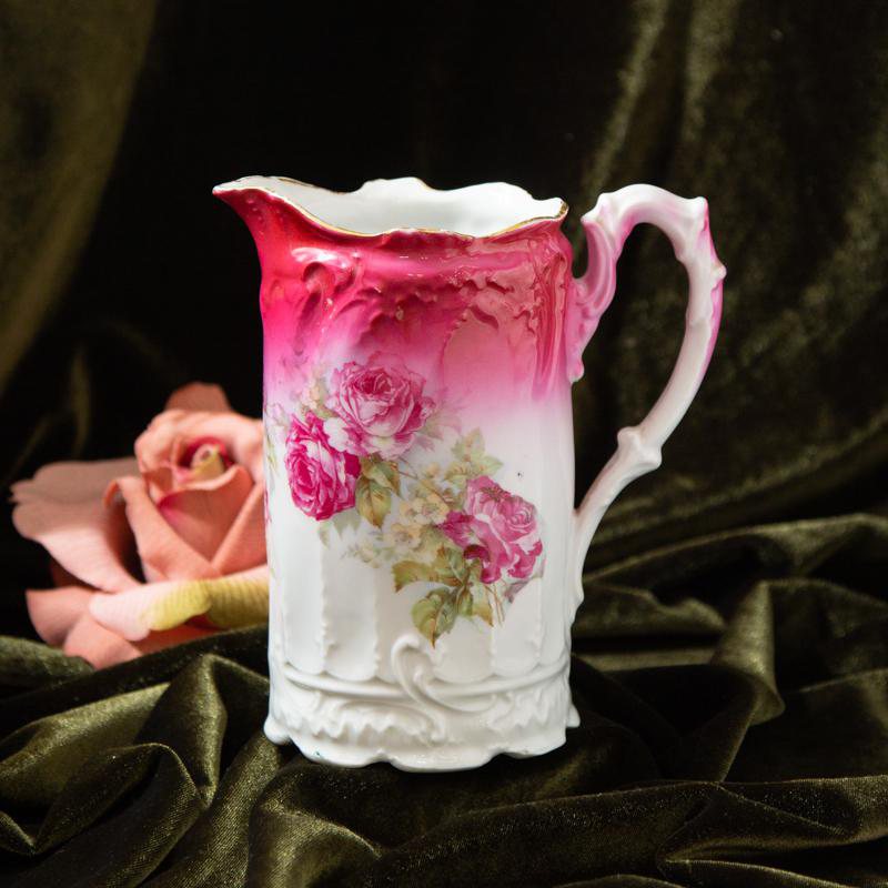 Antique Sophisticated Blossoming Rose Water Jug/Pitcher / Vase (CE009)