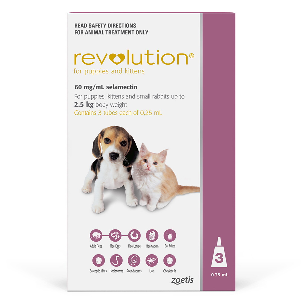 Revolution (Selamectin) For Kittens Up To 2.5kg (Pink) 
