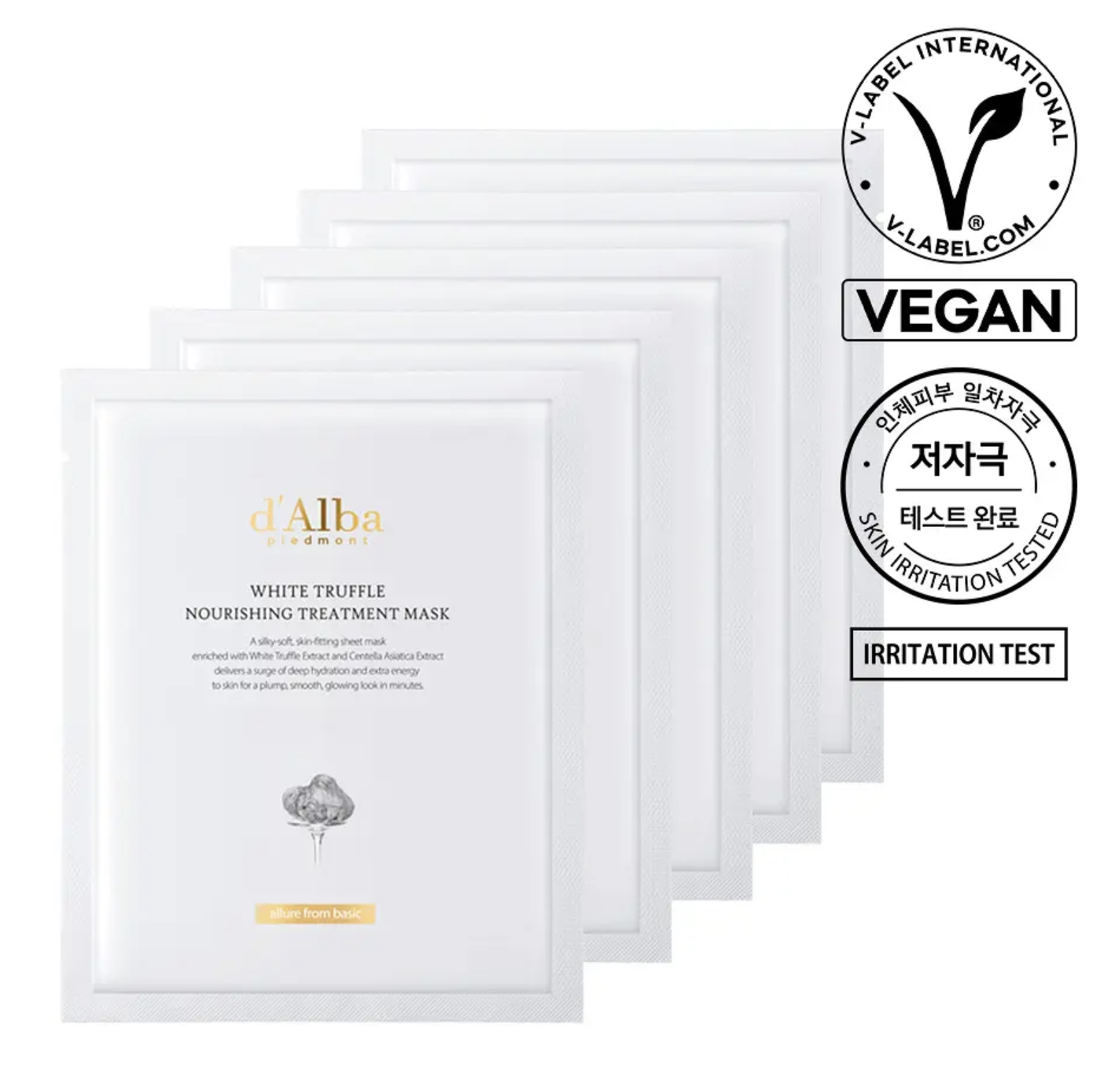 韓國 d’Alba 白松露 滋養修護面膜 5片/盒｜White Truffle Nourishing Treatment Mask