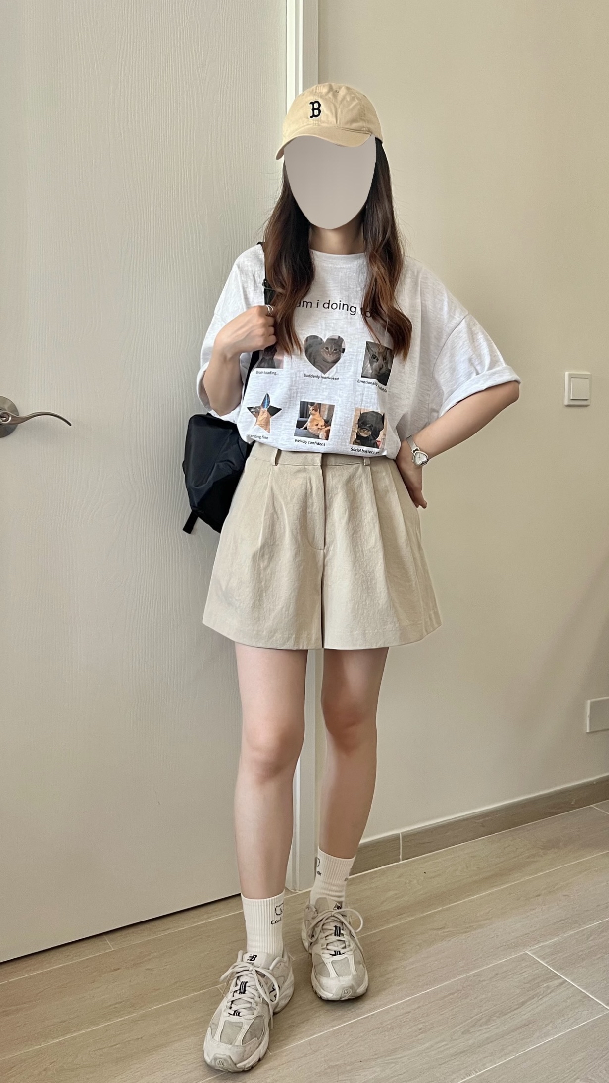 九宮格喵喵oversize tee