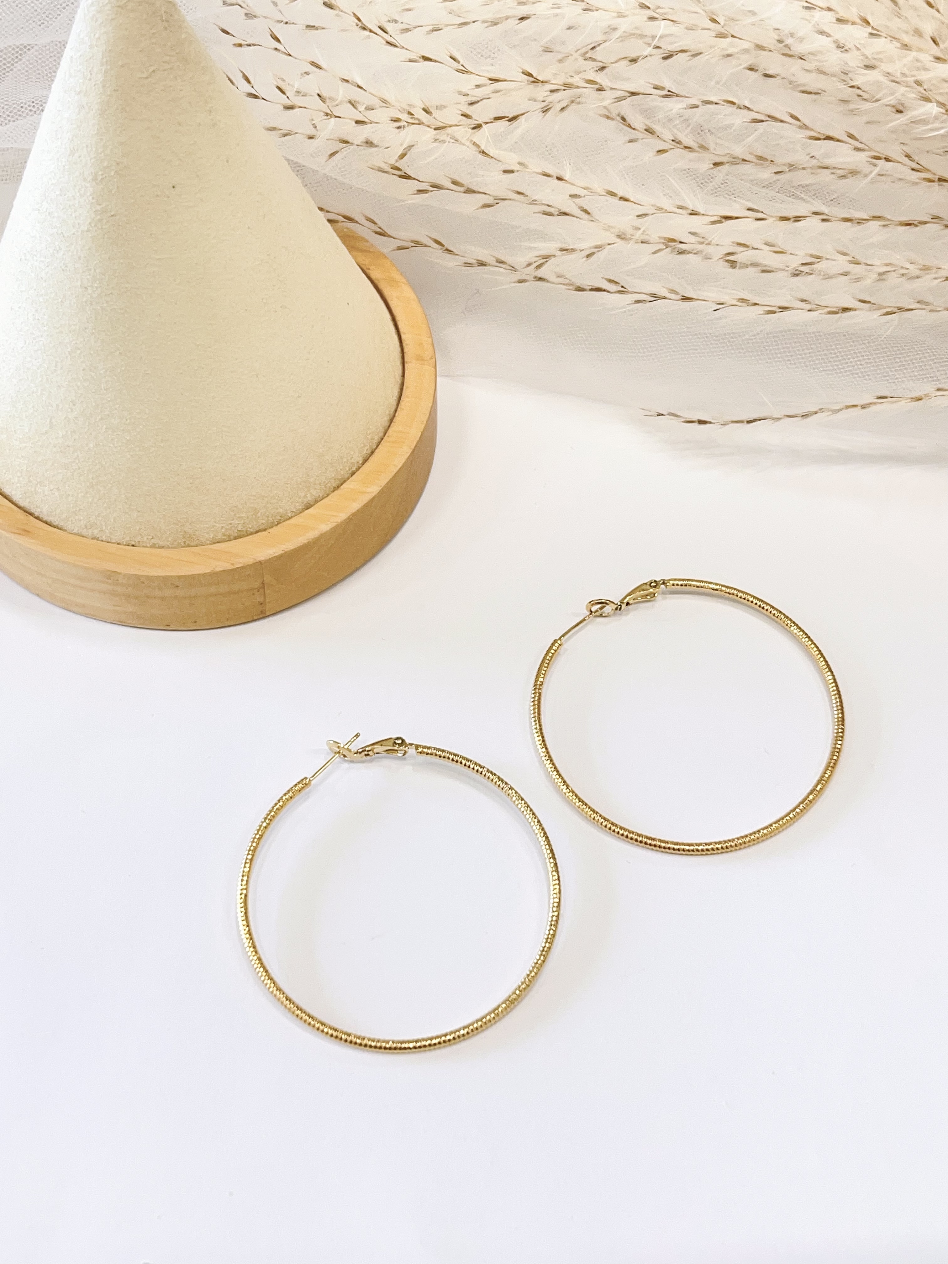 细线流光耳圈耳环