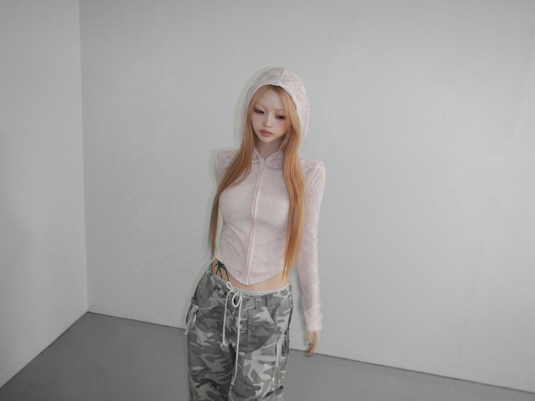 Camo Drawstring Cargo Capris