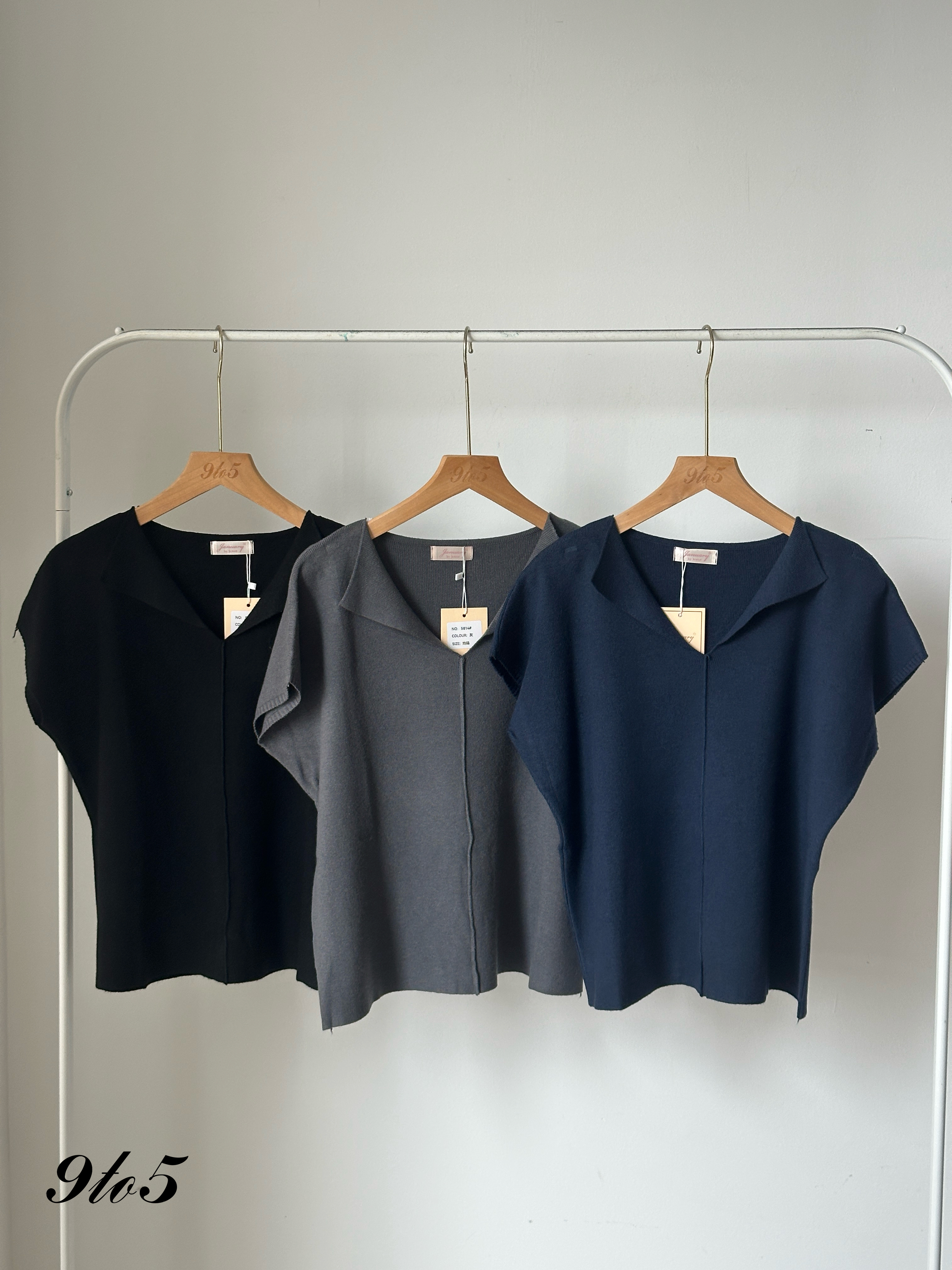 T4042 V Neck Knit Top - 5 Colors