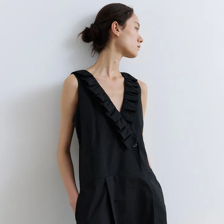 [portofcall] Pavane Pleats Collar Dress (2色)