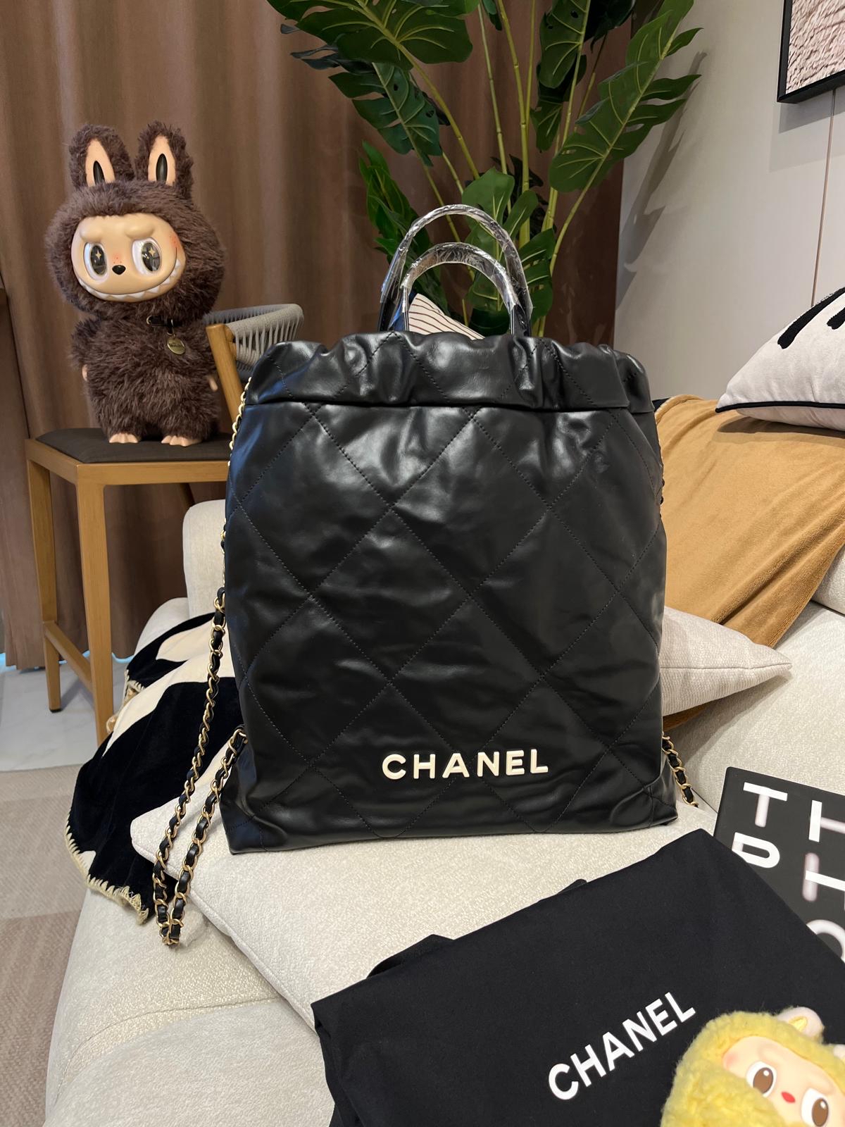 Chanel 22 backpack Large 黑色牛皮 100%Authentic ,98%new ✅晶片✅塵袋