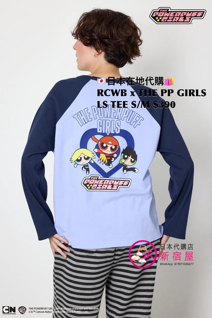 RODEO CROWNS WIDE BOWL x THE POWERPUFF GIRLS RAGLAN LS TEE 