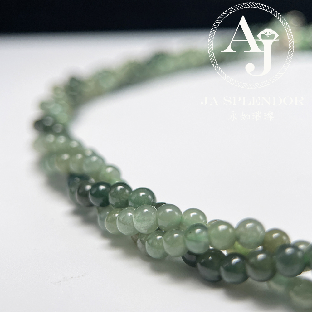 FB-G24 天然翡翠A玉 綠野仙蹤扭紋設計項鏈