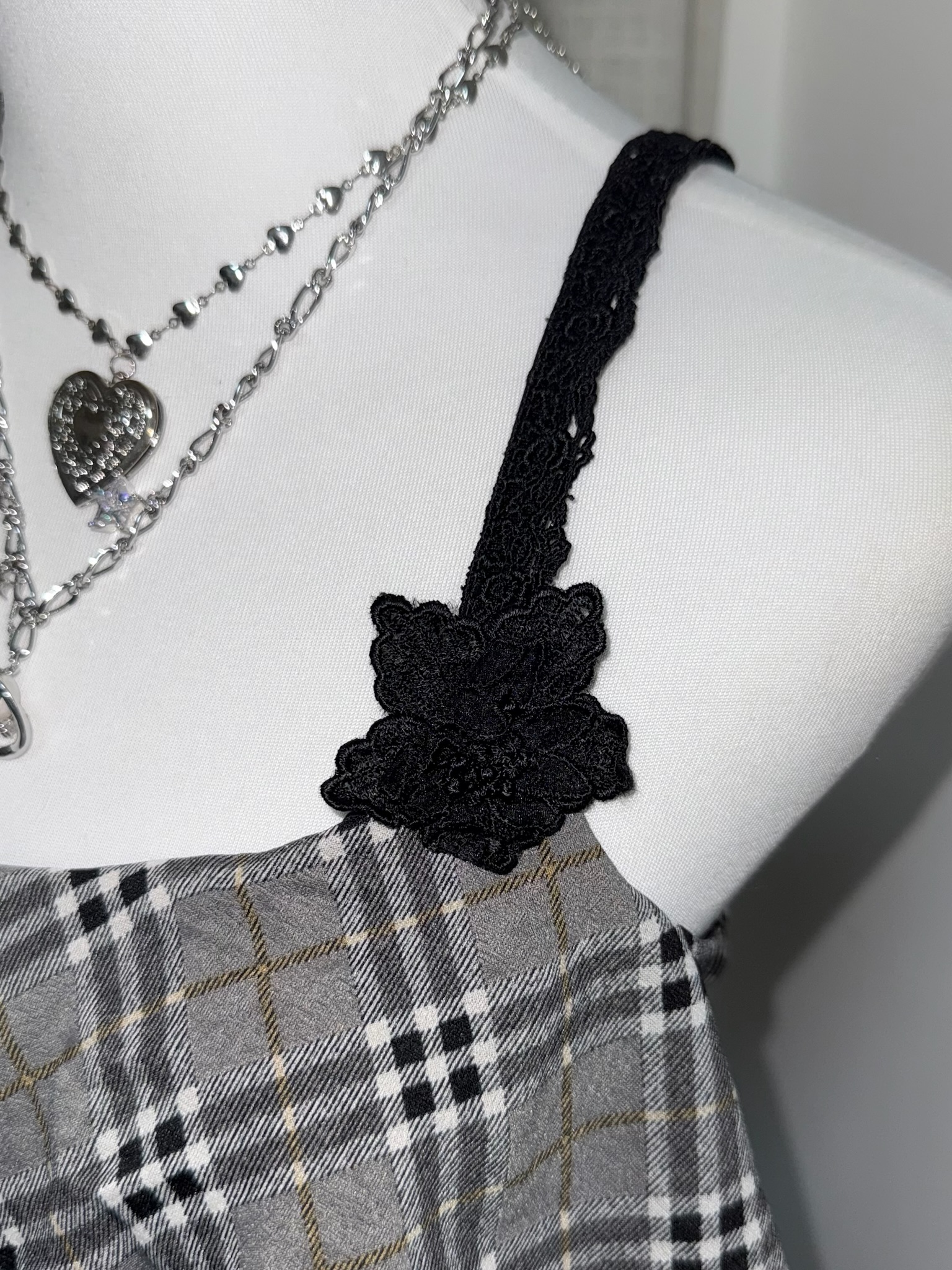 Axes Femme Plaid Tiered Ruffle Cami