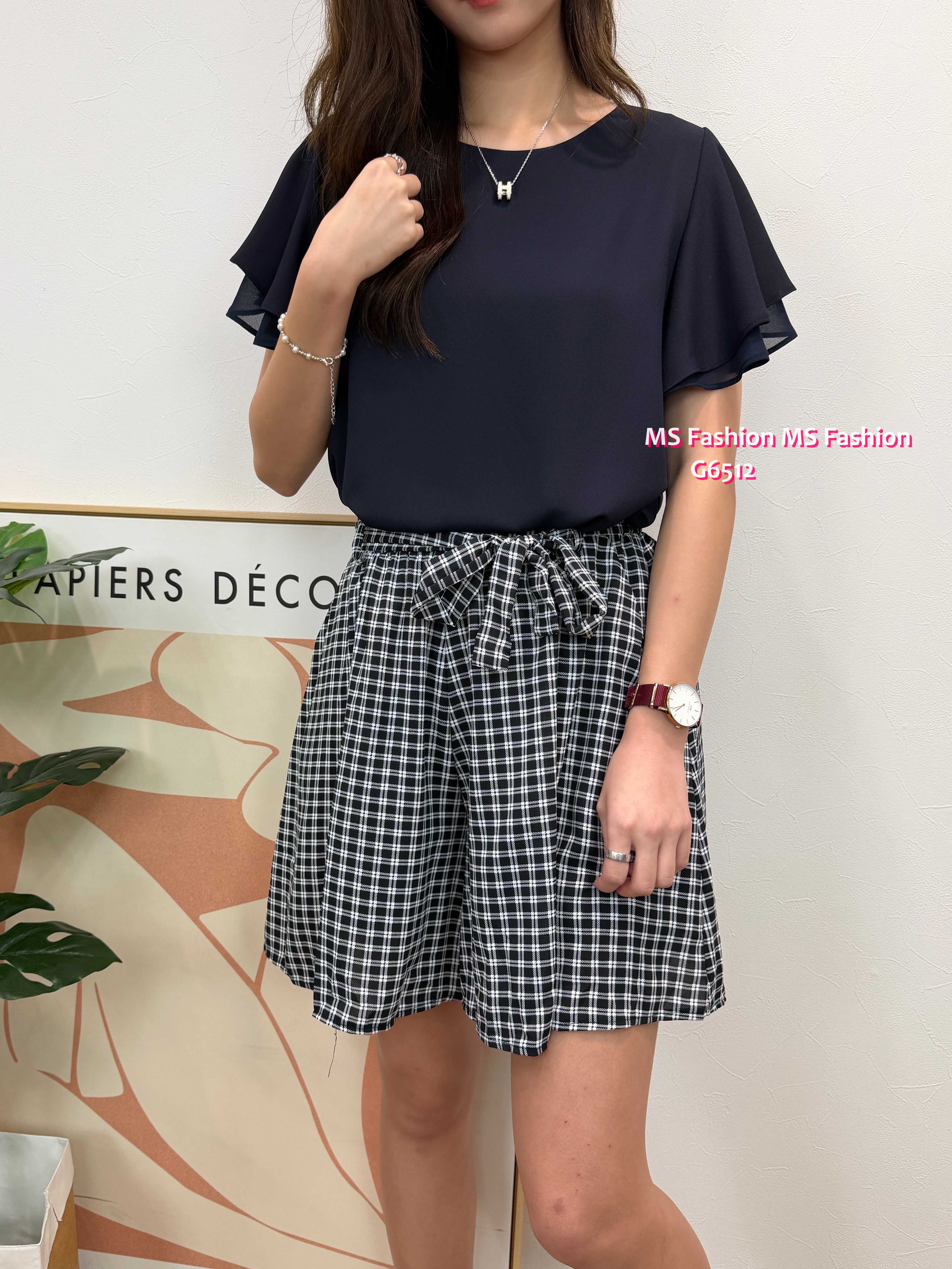 G6512 靚料ruffle袖top