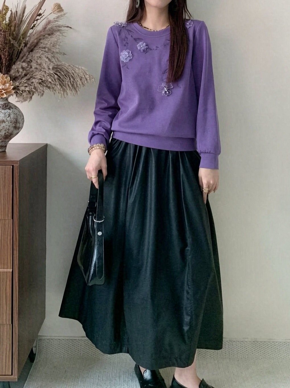 立體花朵刺綉棉料上衣(M38寸胸/L40寸/XL42寸平量)