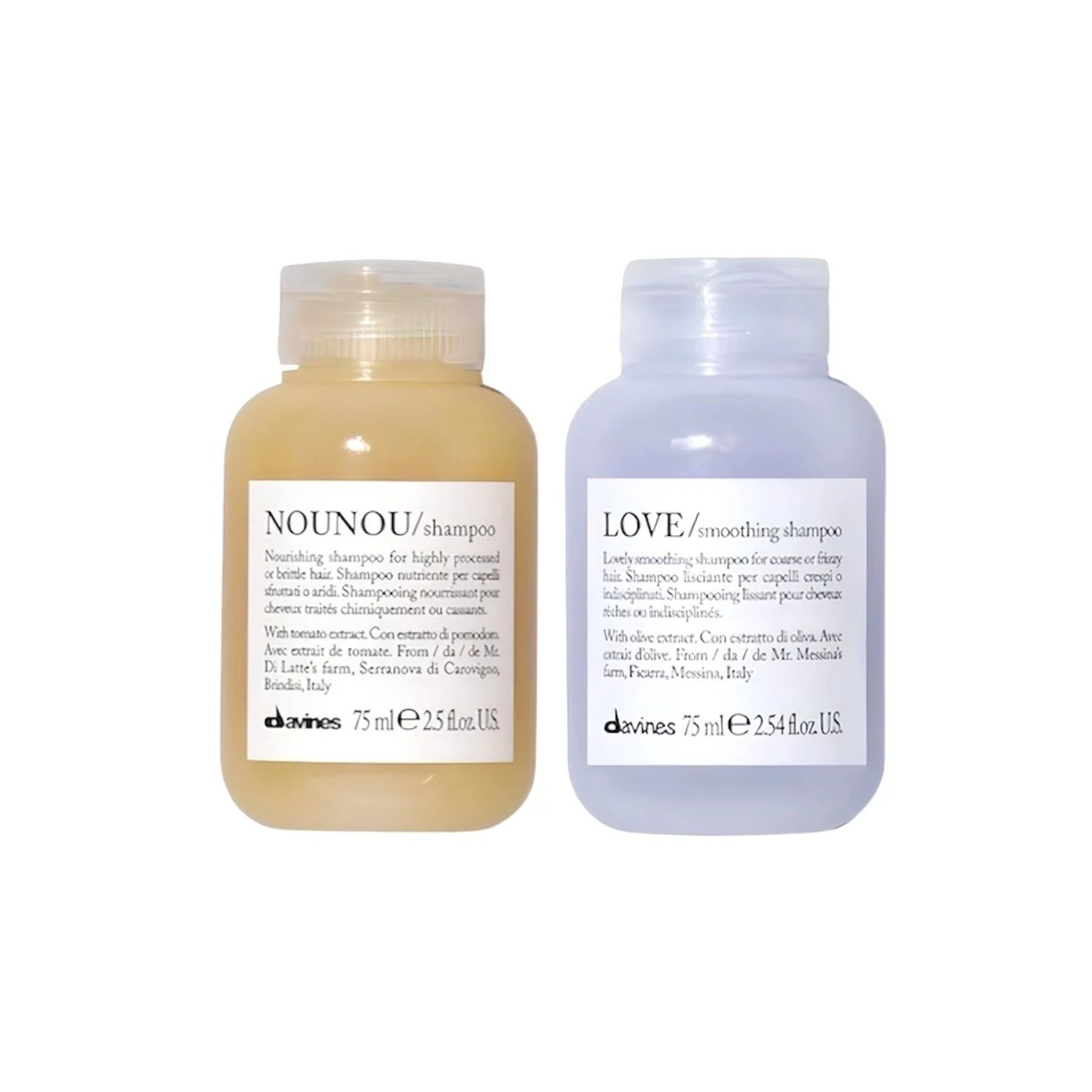 Davines NOUNOU Shampoo + LOVE SMOOTHING Shampoo 滋養洗髮露+ 柔順洗髮露 75ml+75ml