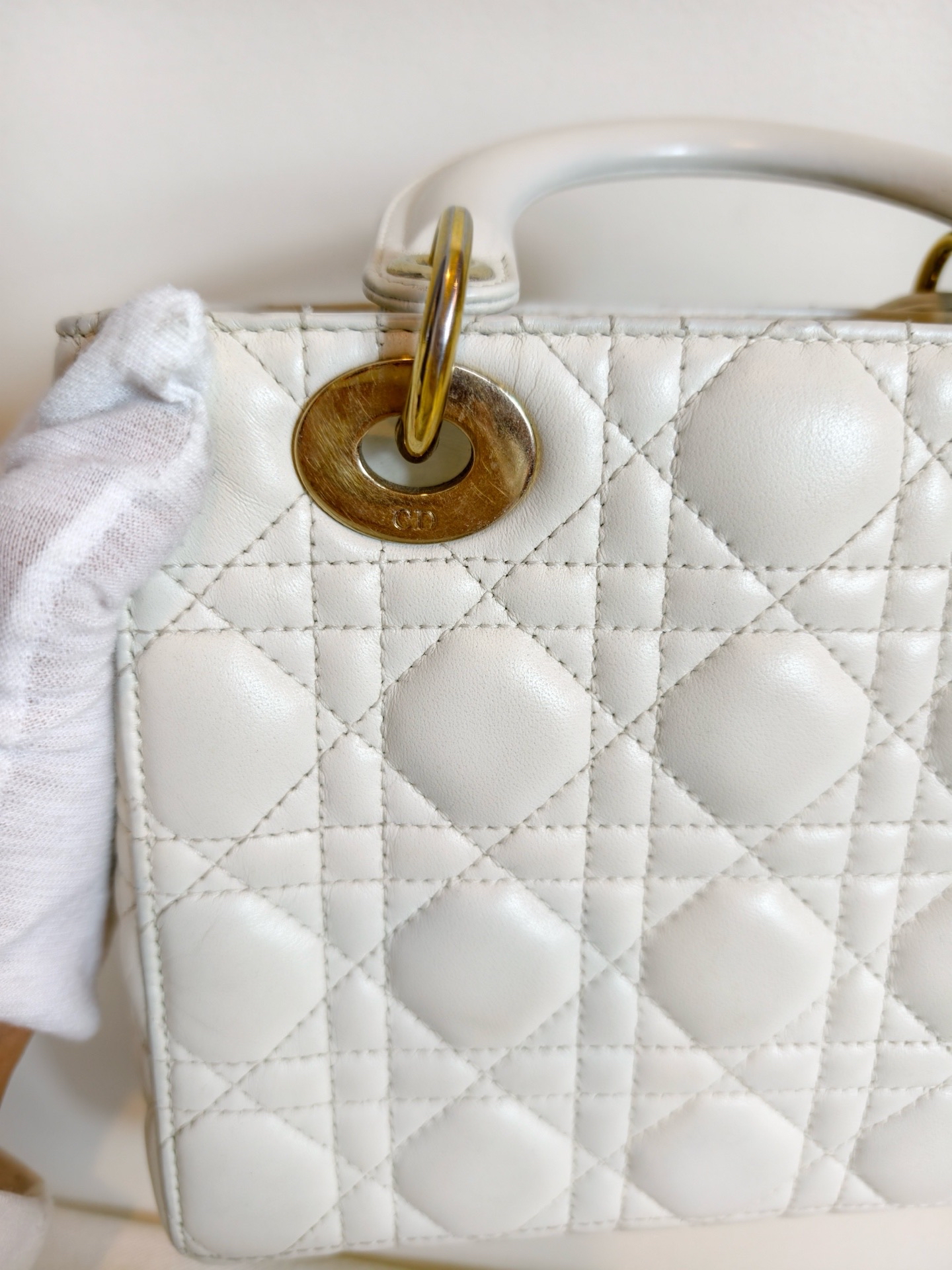 【預訂貨品】Dior Lady Dior 白色四格戴妃包