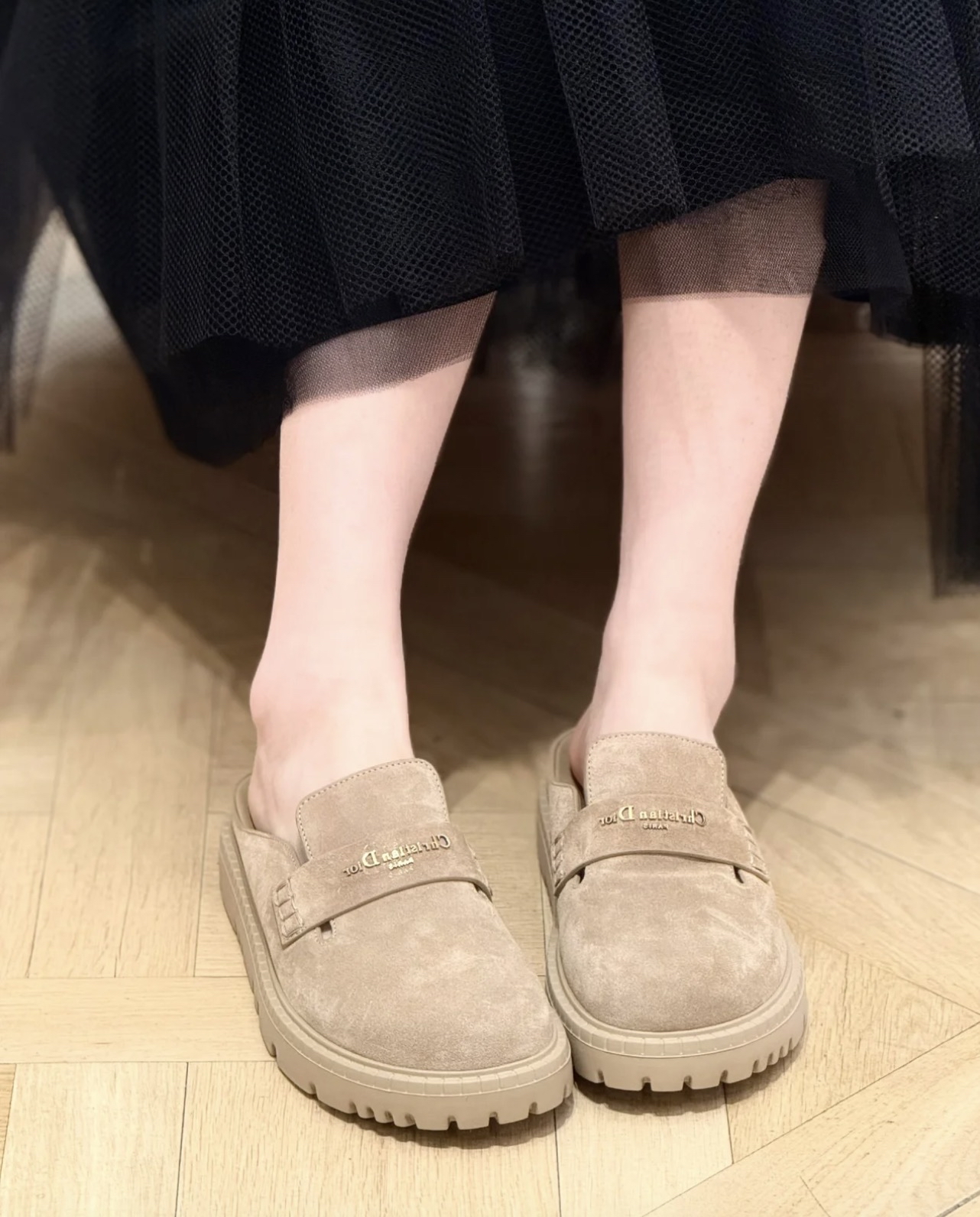 新款🆕 訂貨📮 Dior Boy Biege Suede 半拖鞋 Size 35-39 有半碼