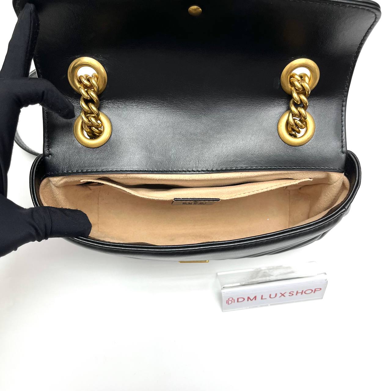 Gucci Marmont Mini Black Black Calfskin Cross Body Bag