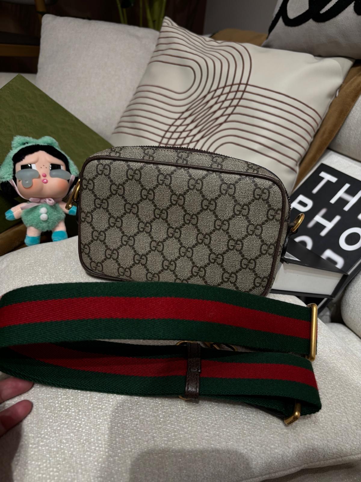 Gucci GG Ophidia Shoulder Bag 淺啡色塗層帆布肩背袋 746308 100%Authentic, Unused ✅Strap✅Booklet✅Dust bag✅Box