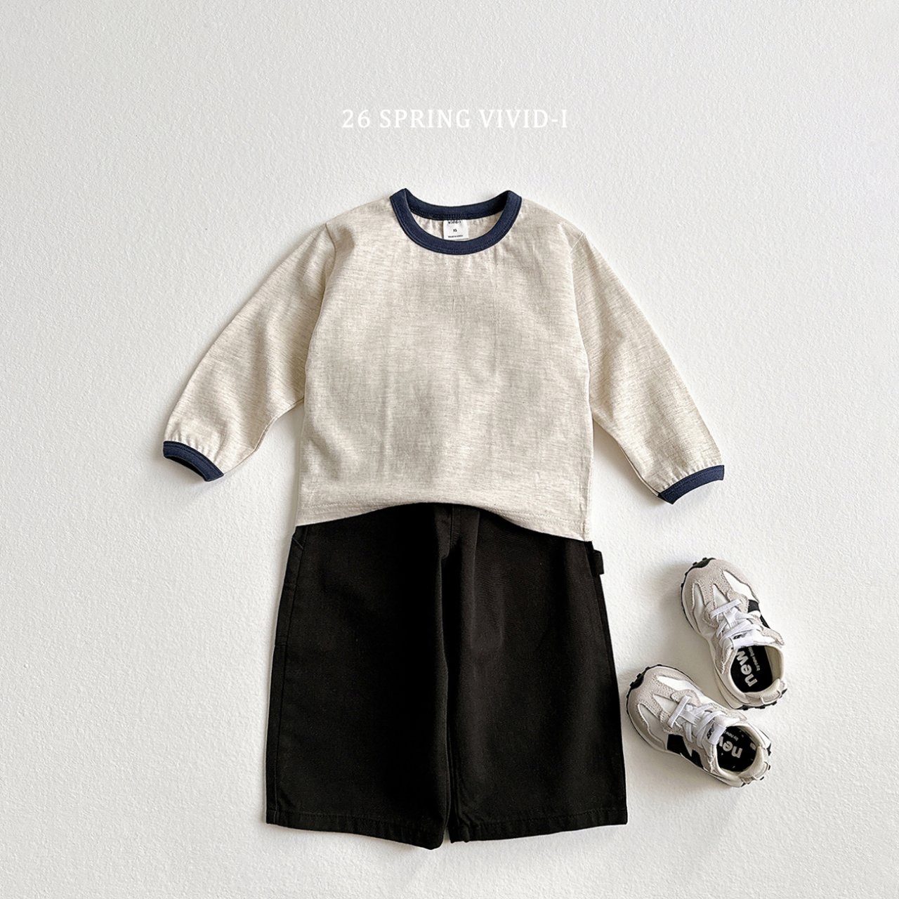 🌸預訂 韓國直送🌸🇰🇷VIVIDI三色撞色領寬鬆長袖上衣