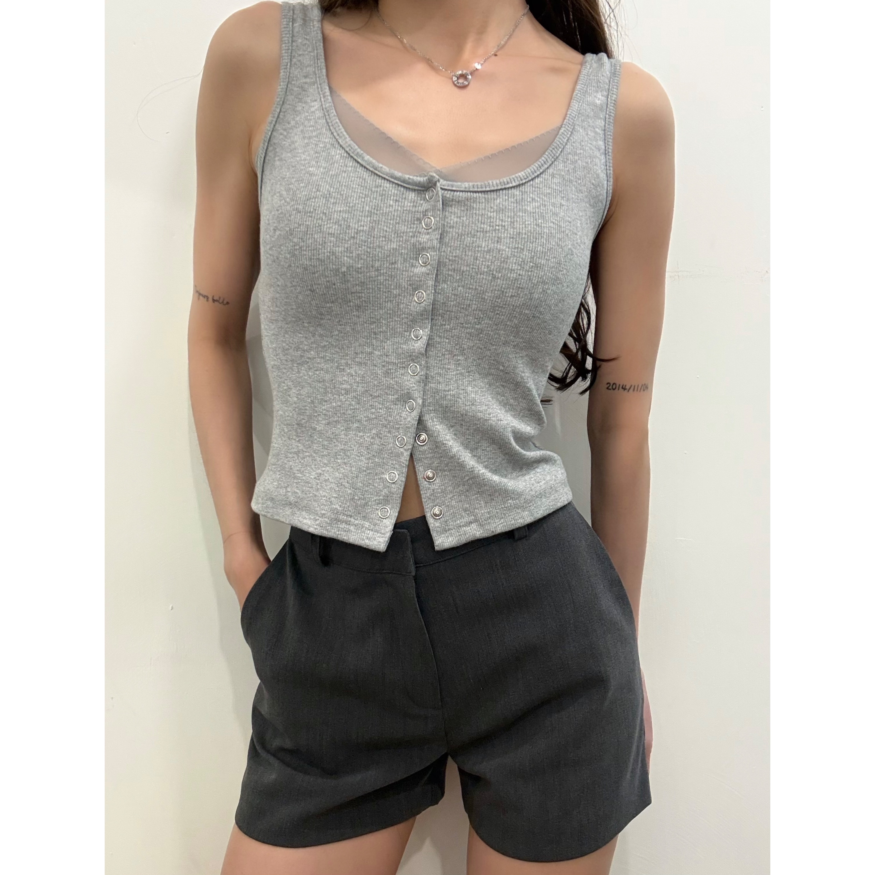 新品價6月6截單🤍2606A《TULLE NECKLINE BRA TOP》
